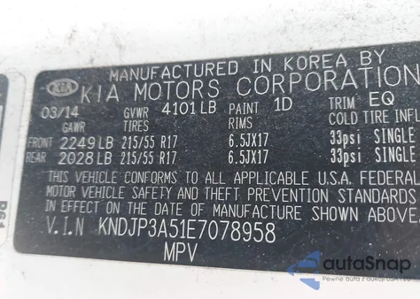 2014 Kia Soul + from USA, damaged, VIN KNDJP3A51E7078958